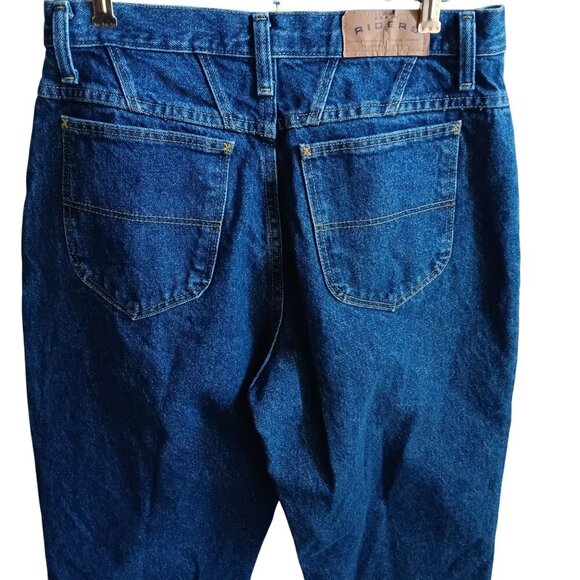 Womens Jeans 31x32 10 True Vtg 90s RIDERS HIGH WAIST RAW DENIM MOM JEANS - Picture 4 of 6